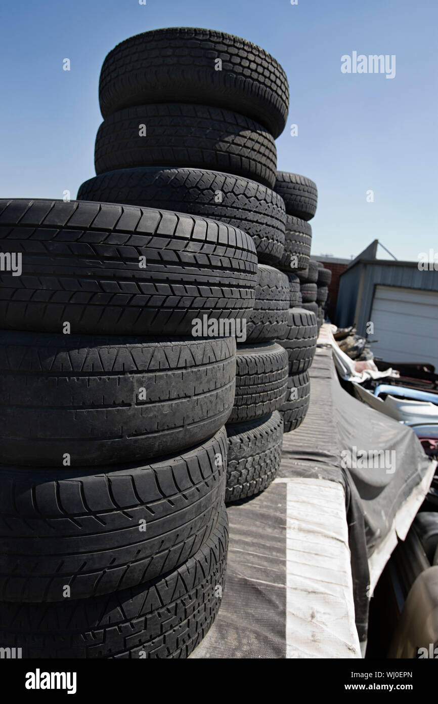 Tires in Junkyard Stock Photo Alamy