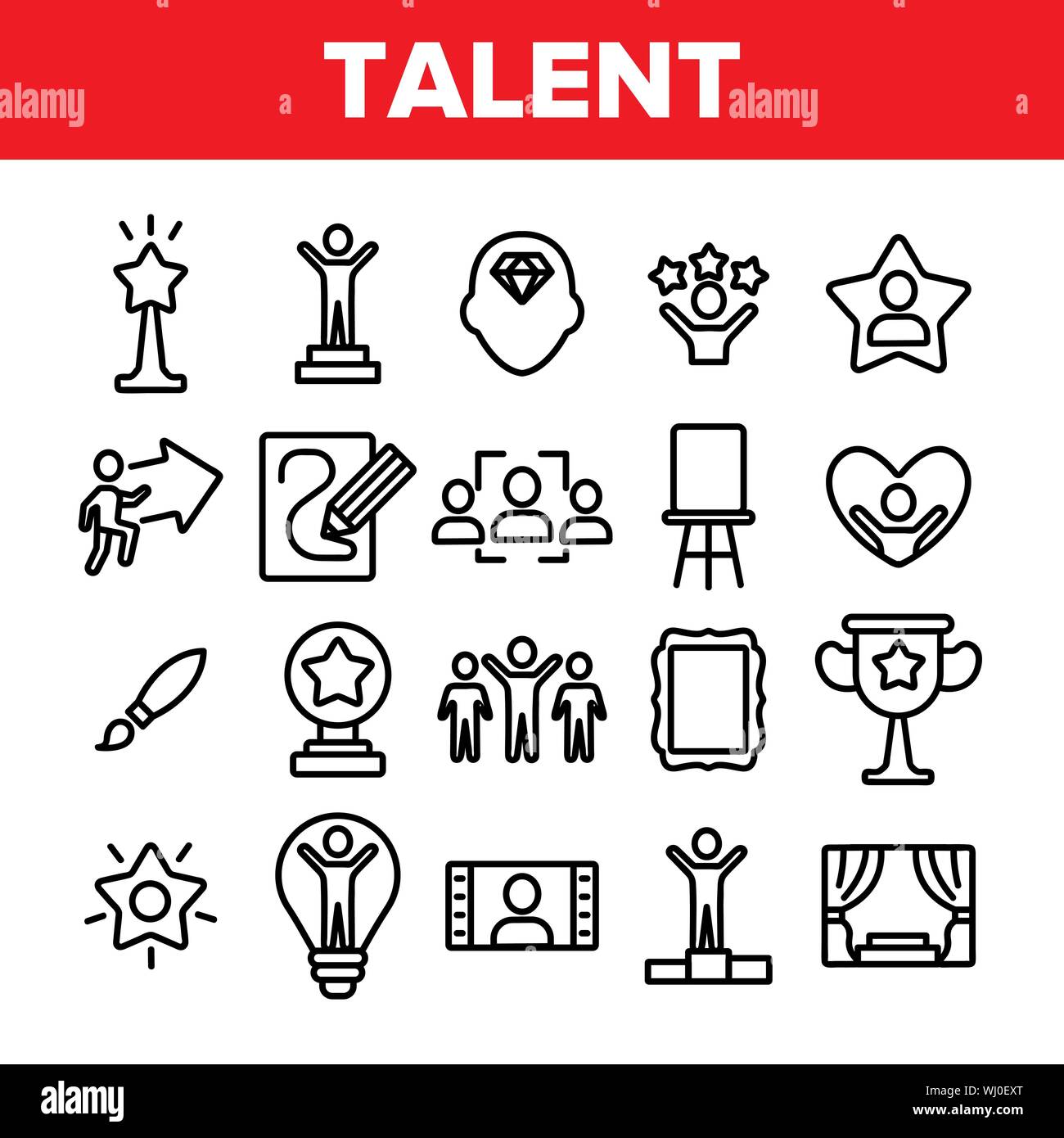 Collection Different Human Talent Icons Set Vector Stock Vector Image & Art  - Alamy