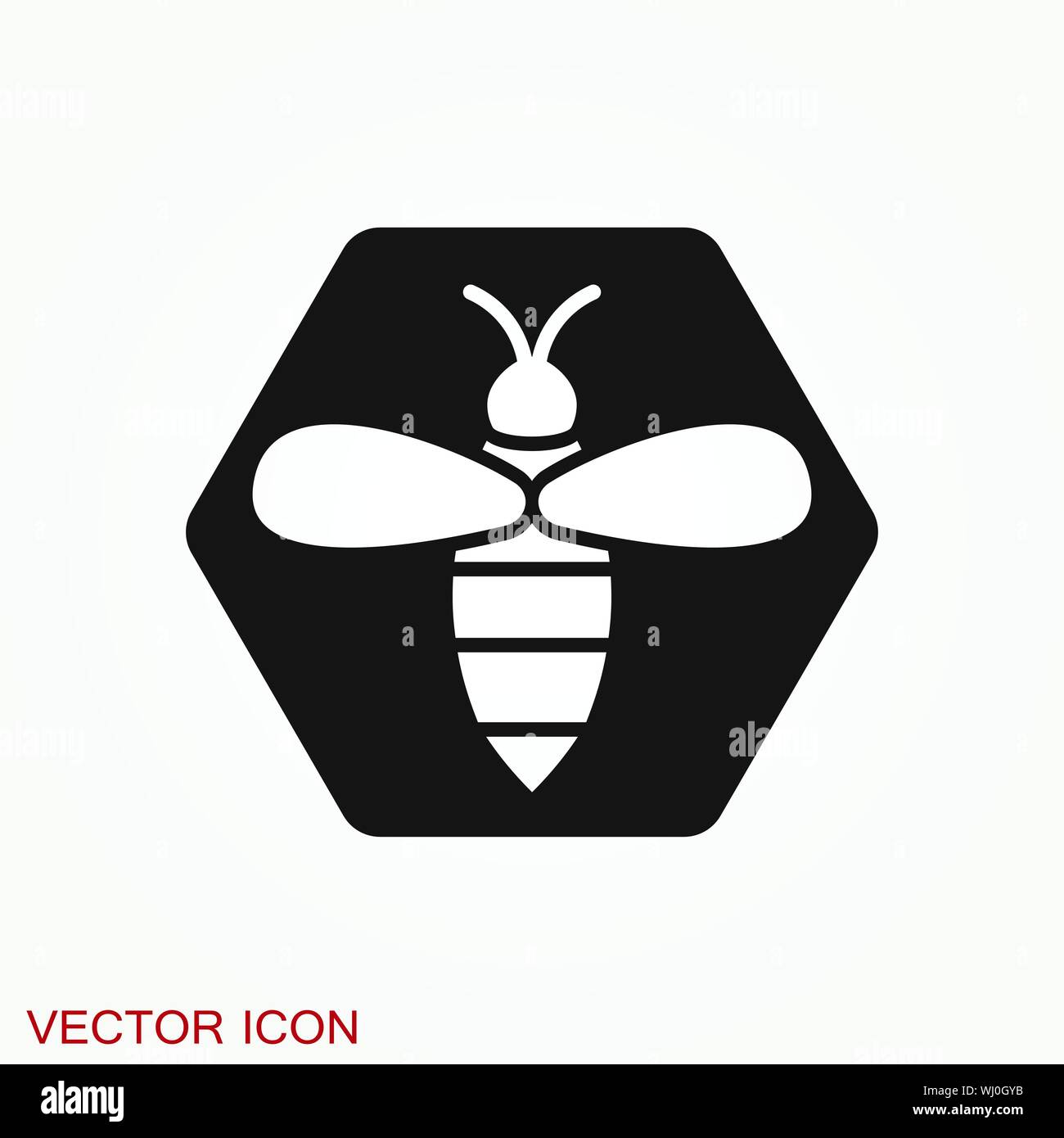 Honey bee icon. Farm animal sign. Graph symbol Stock Vector