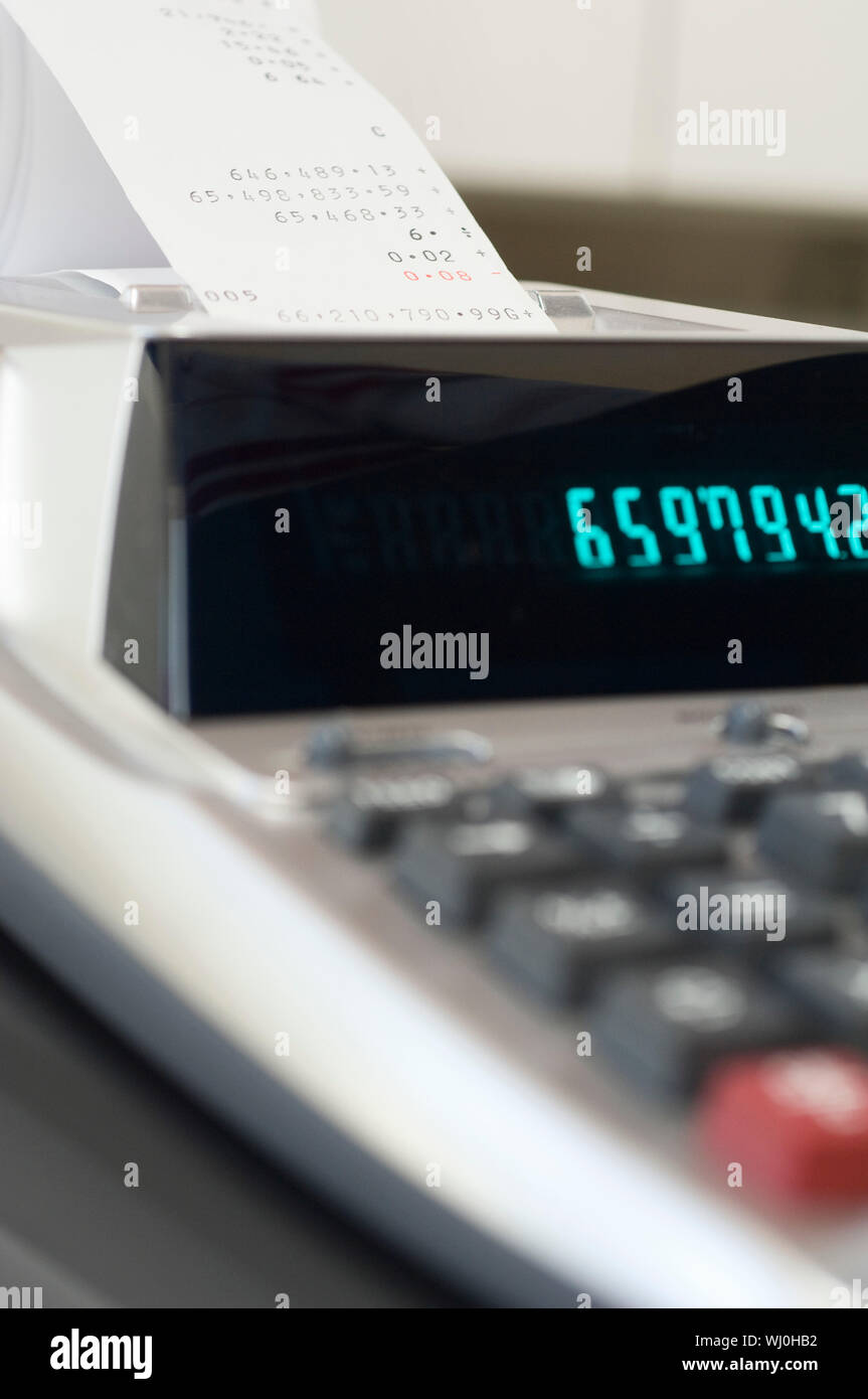 Adding machine tape closeup hi-res stock photography and images - Alamy