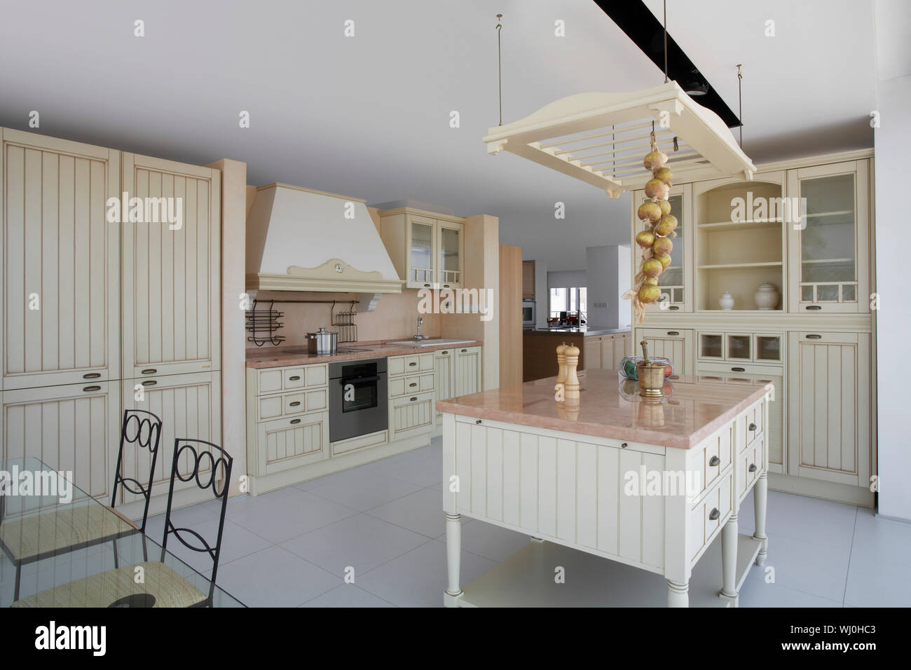 Interior of kitchen with contemporary furniture Stock Photo - Alamy