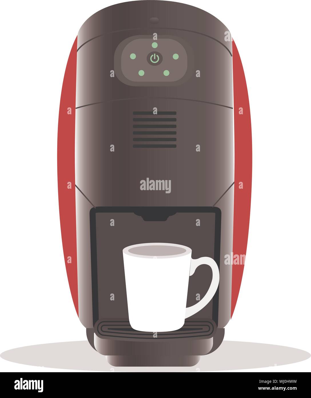 Coffee machine with white cups.Capsule coffee machine Stock Vector