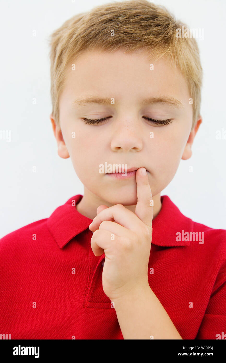 Boy Thinking Stock Photo