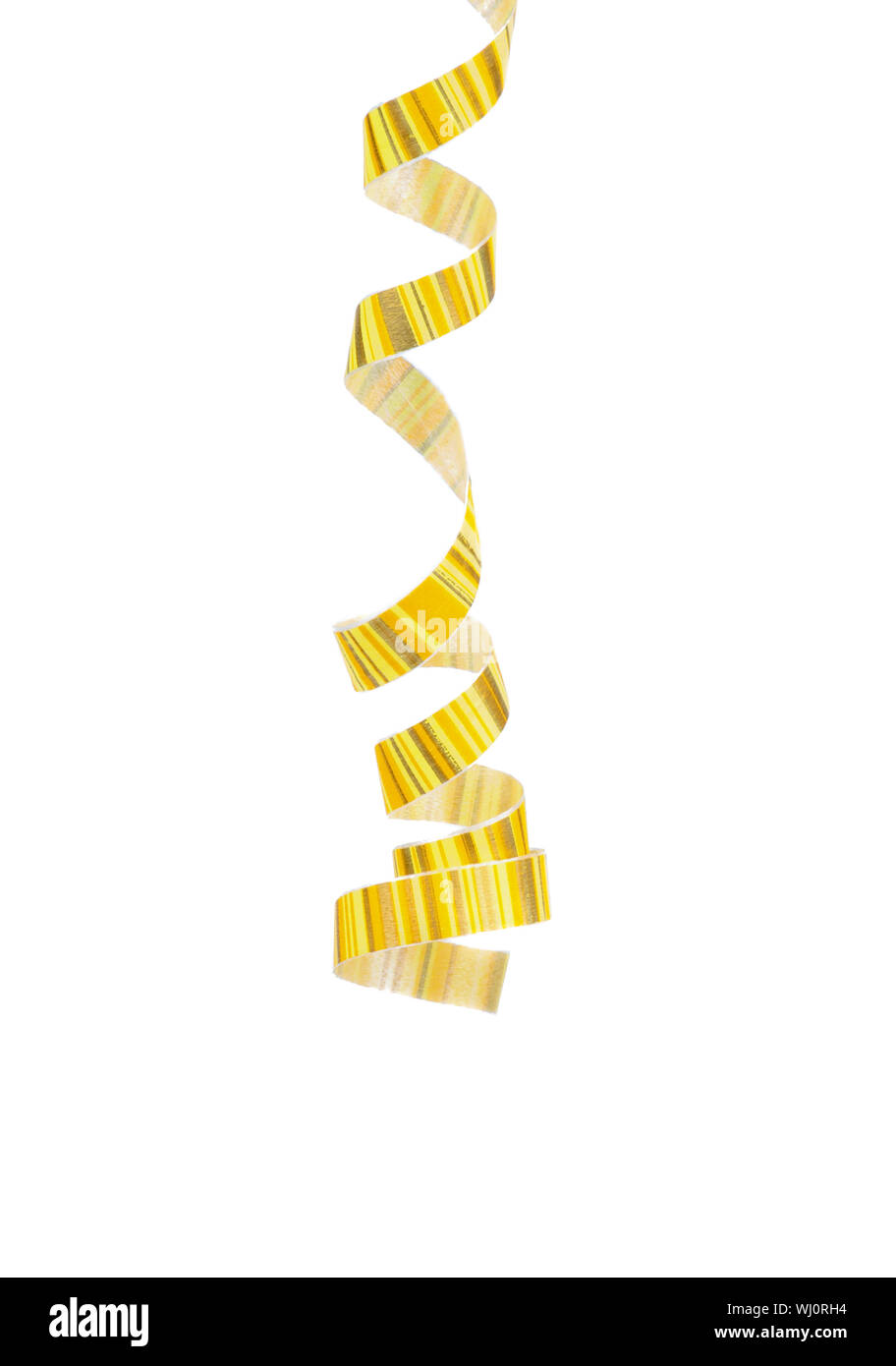 Striped Curly Hanging Party Streamer isolated on white background Stock