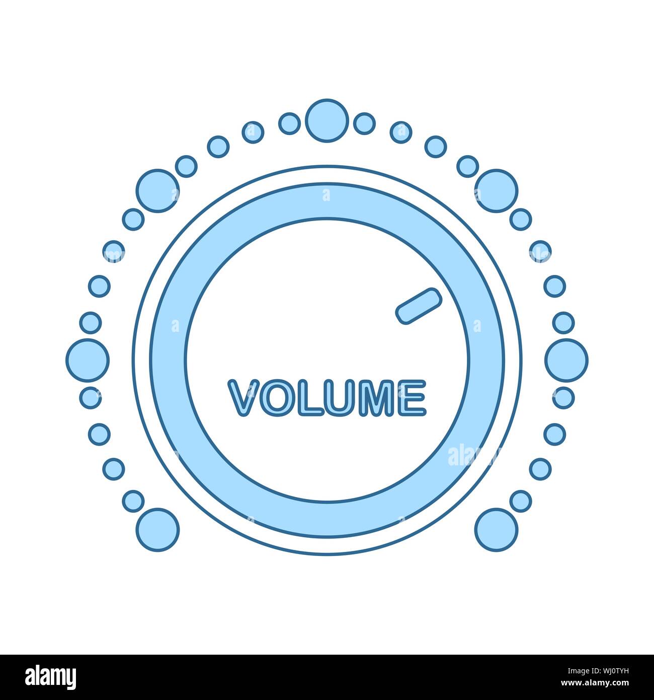 Volume Control Icon. Thin Line With Blue Fill Design. Vector ...