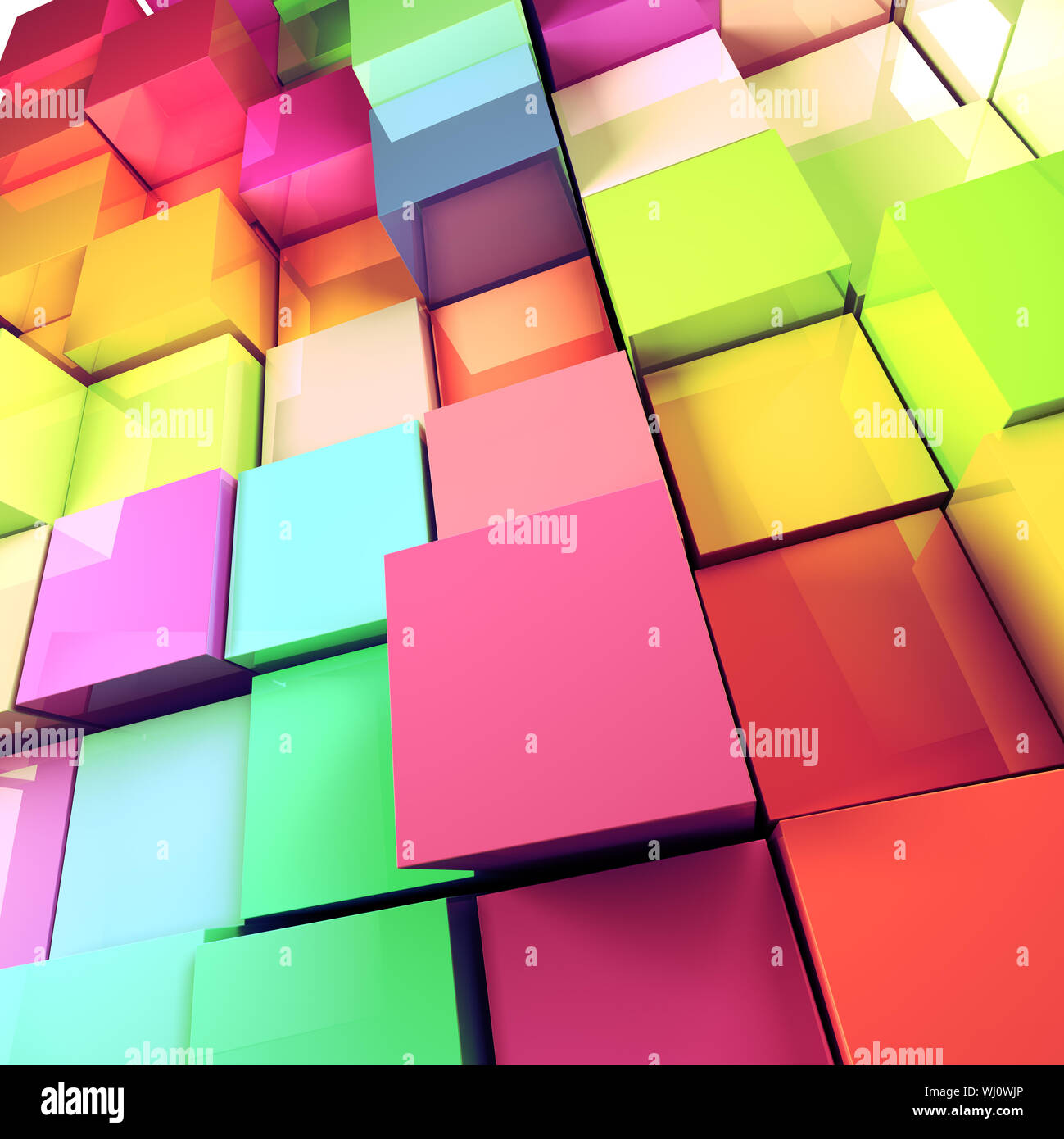 Abstract 3d colored cubes background Stock Photo - Alamy