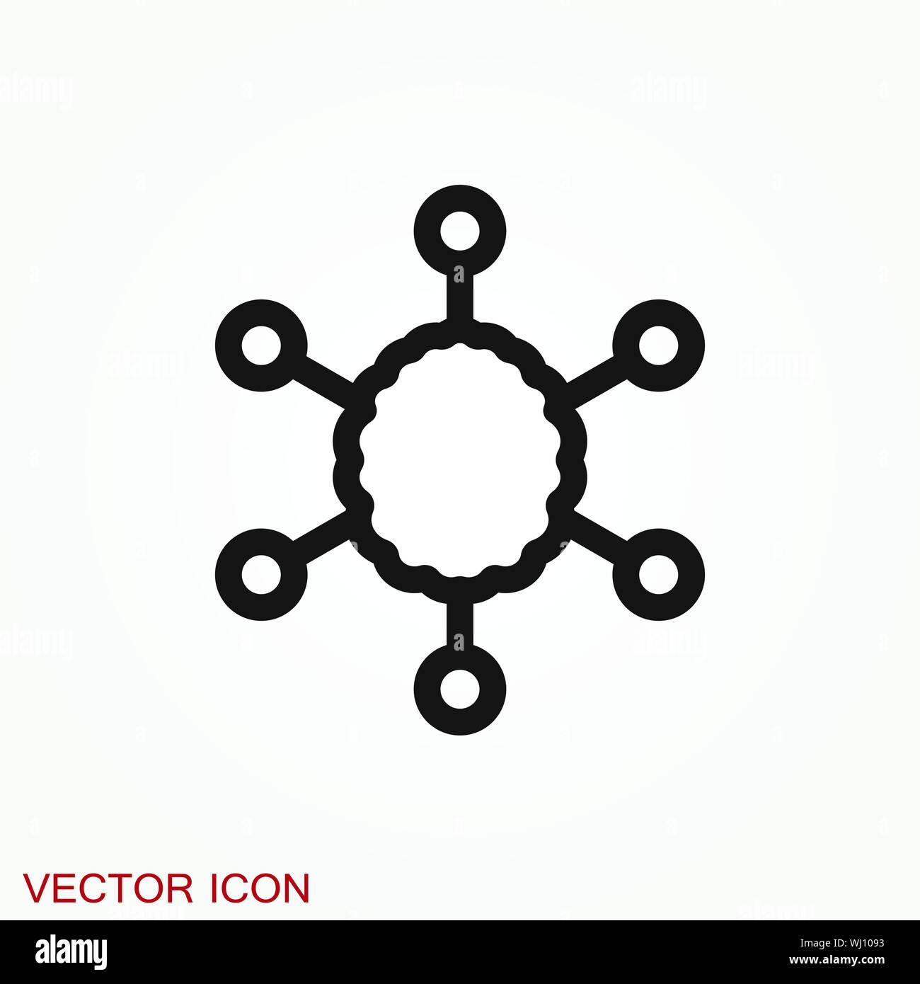 Brain vector icon. Simple illustration isolated on background Stock ...
