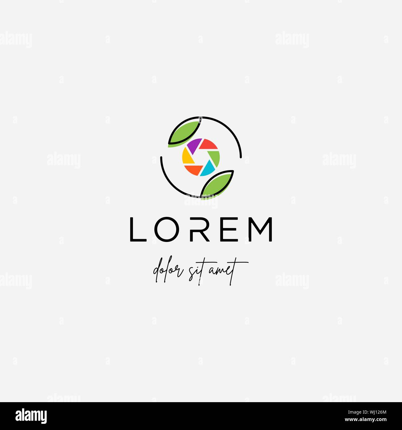 Dog Paw Camera Logo Template Vector Design Stock Vector
