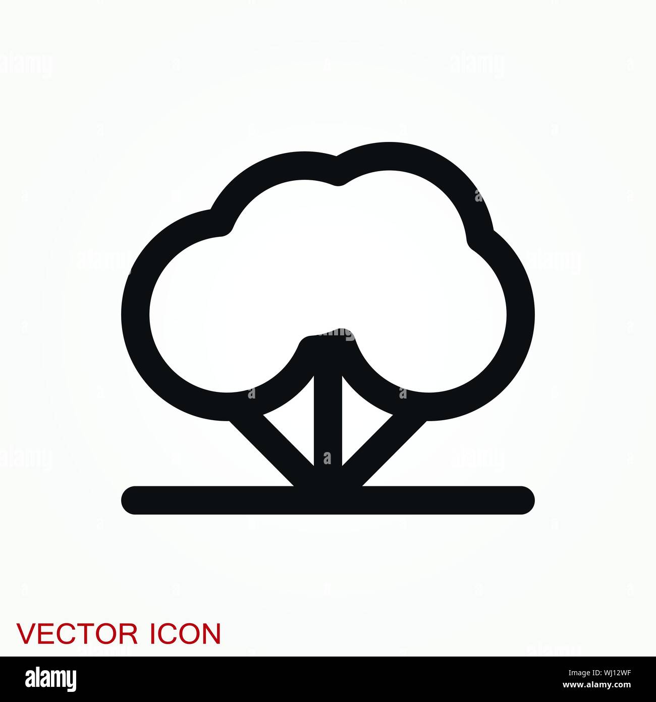 Bushes icon, vector silhouette isolated on backgorund. Stock Vector