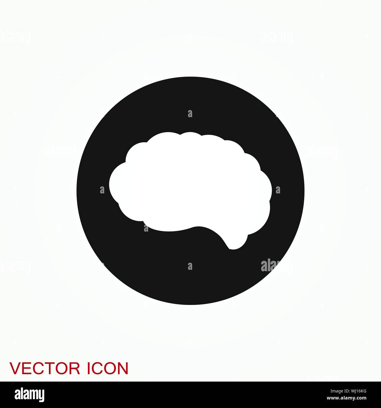 Brain vector icon. Simple illustration isolated on background Stock Vector