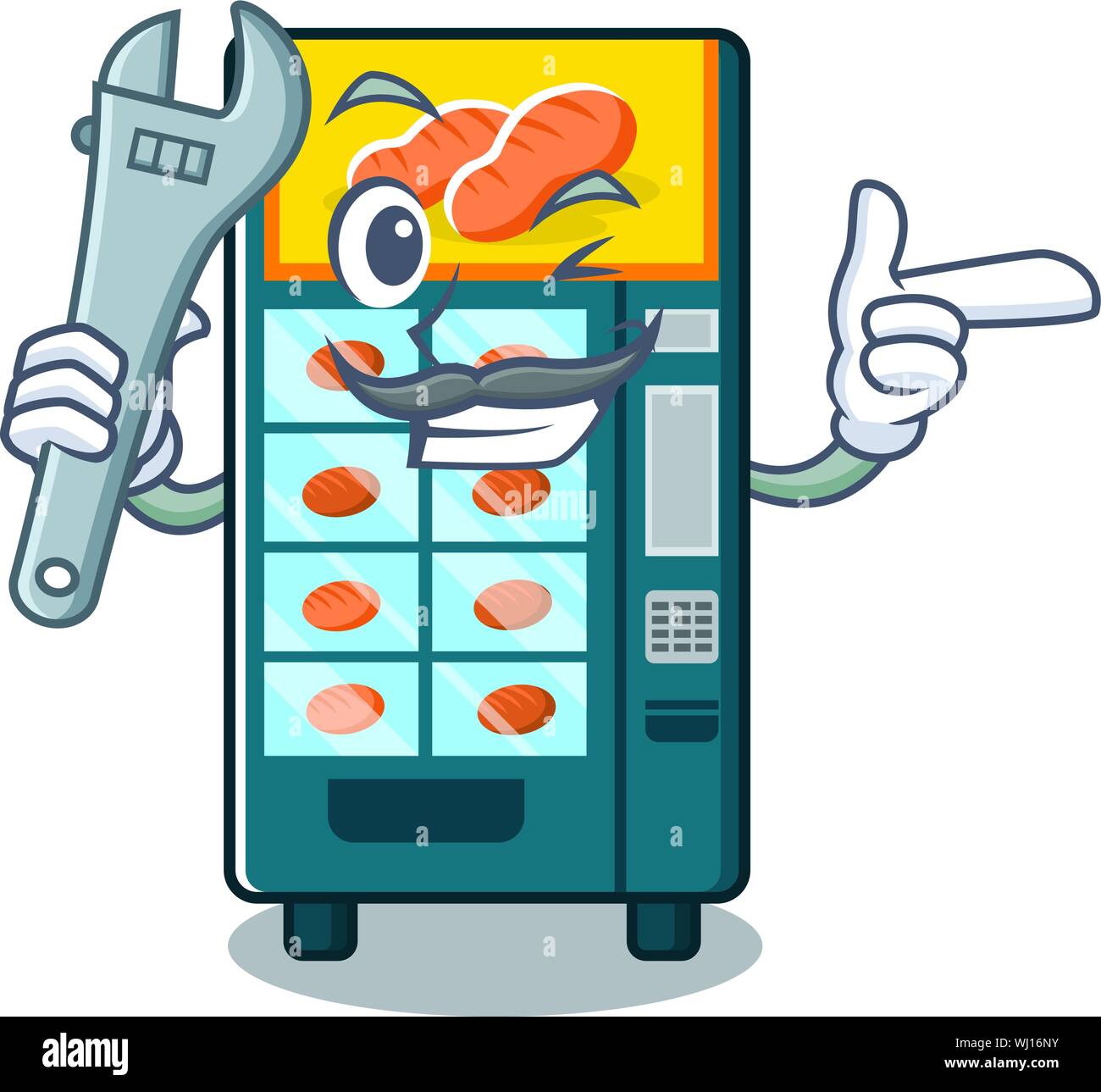 Mechanic bakery vending machine in the cartoon Stock Vector Image & Art
