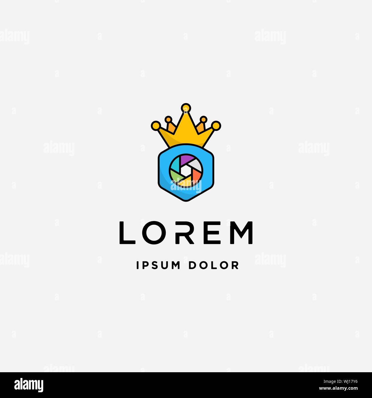 King Camera Logo Template Vector Design Stock Vector