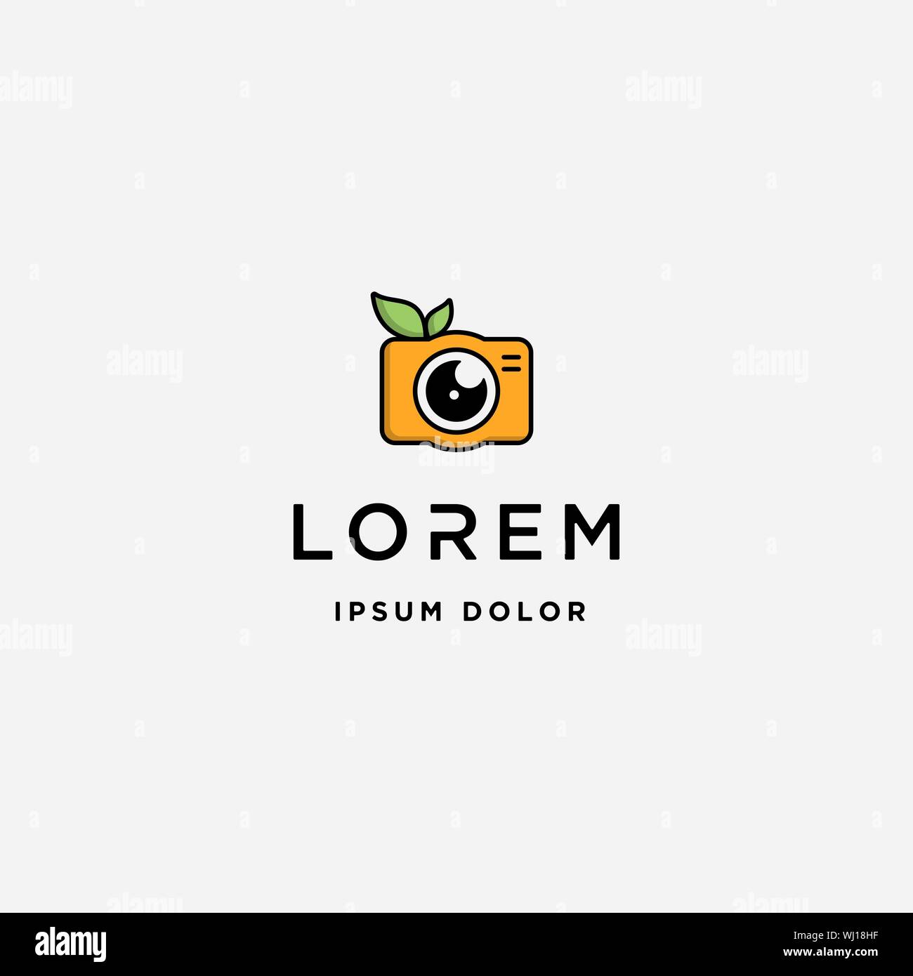 Dog Paw Camera Logo Template Vector Design Stock Vector