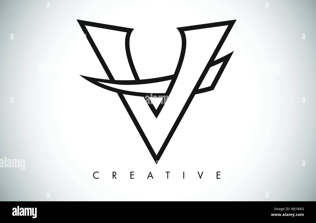 V Letter Logo. Creative V Letter Logo Icon Design with Monogram Line ...