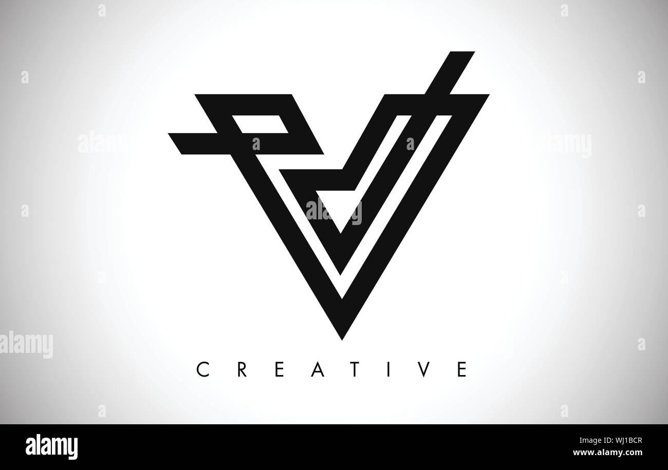 V Letter Logo. Creative V Letter Logo Icon Design with Monogram Line ...