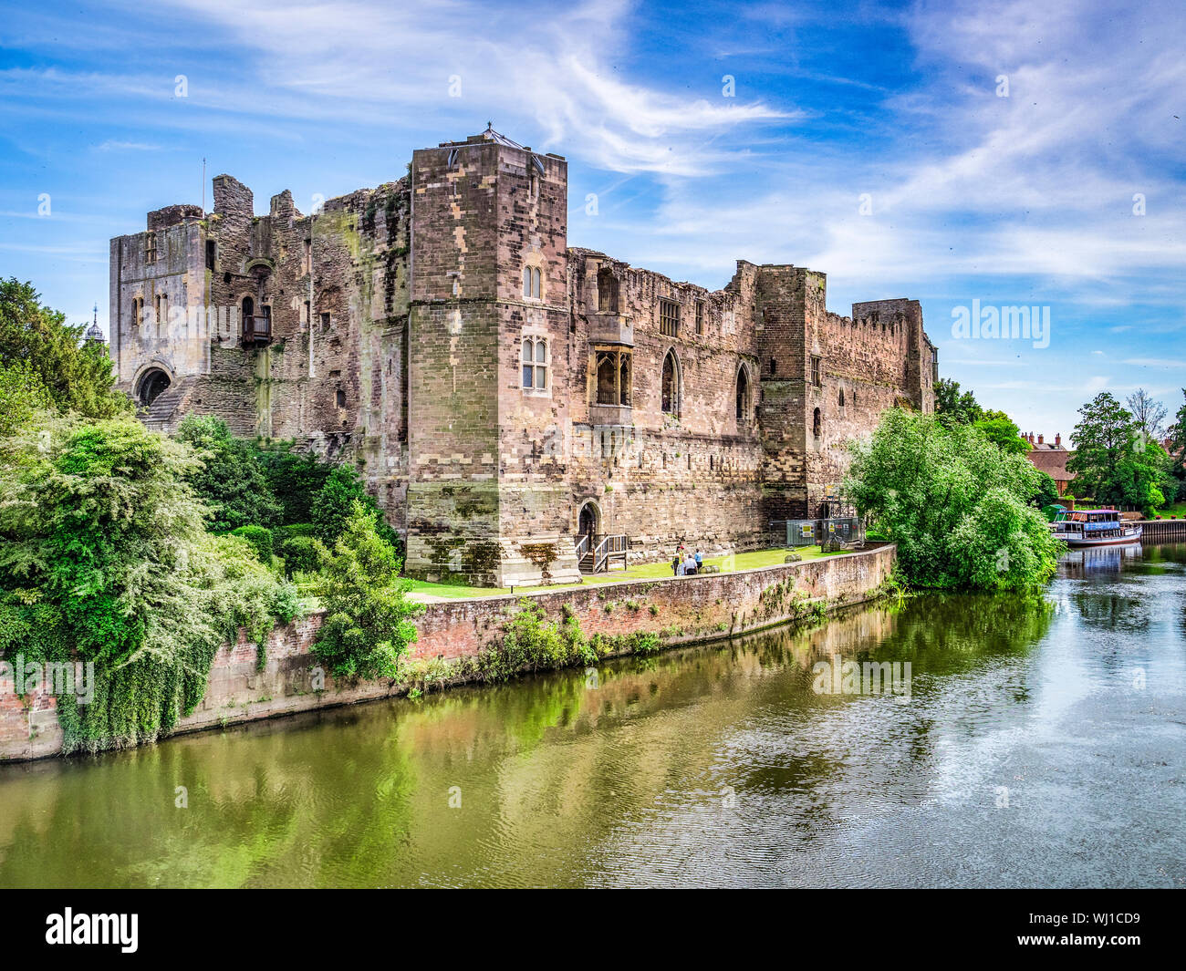 4 July 2019: Newark-on-Trent, Nottinghamshire, UK - Newark Castle and the River Trent in summer. Stock Photo