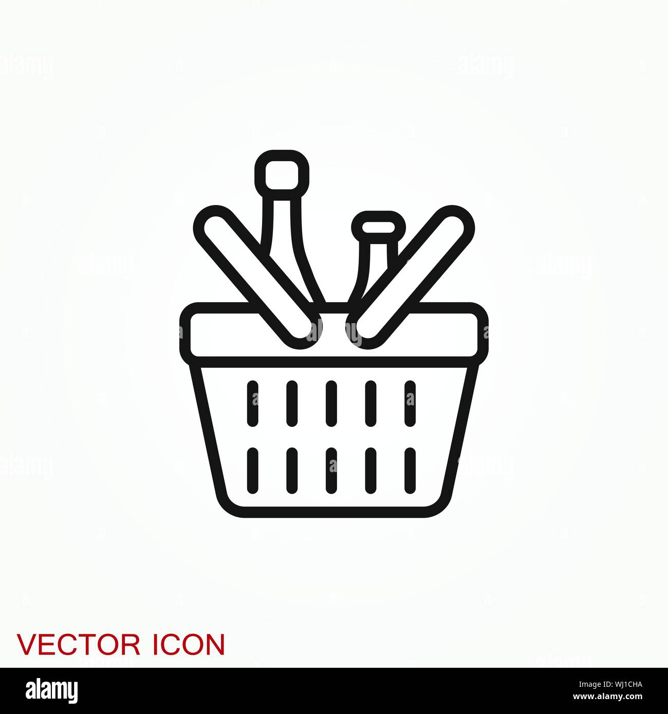 Shopping bag icon vector. Flat design style. Stock Vector