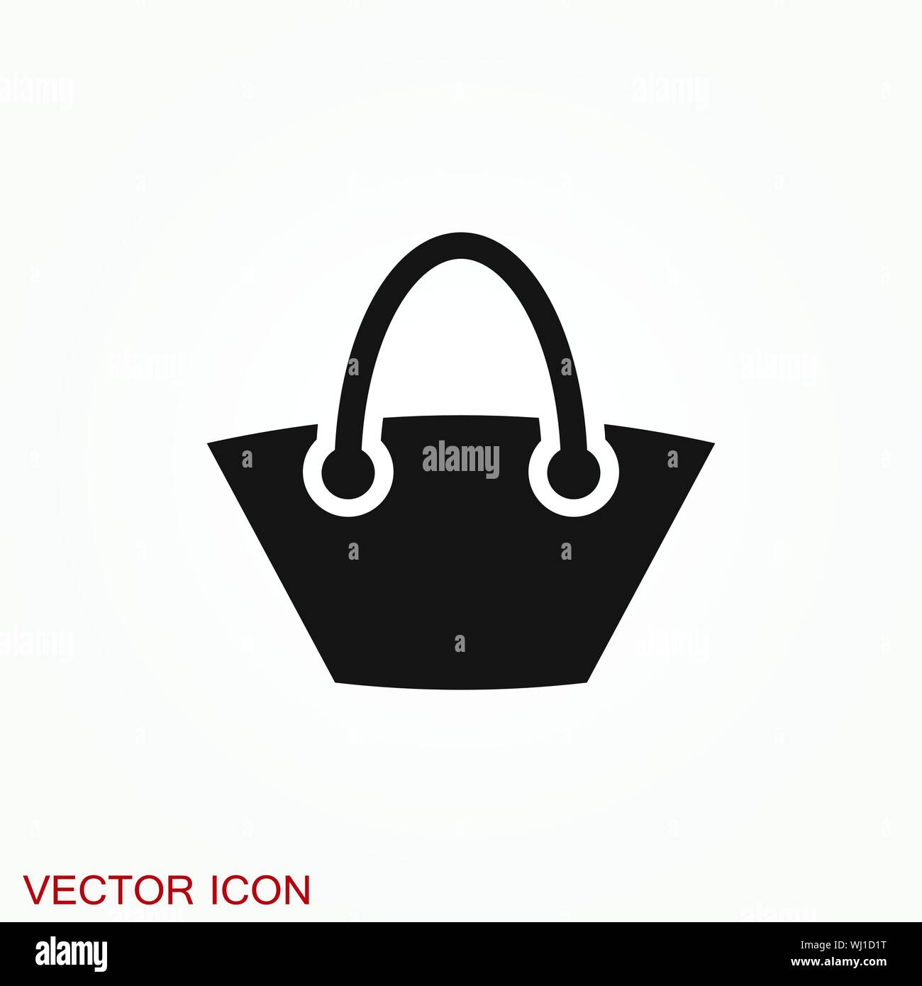 Shopping bag icon vector. Flat design style. Stock Vector