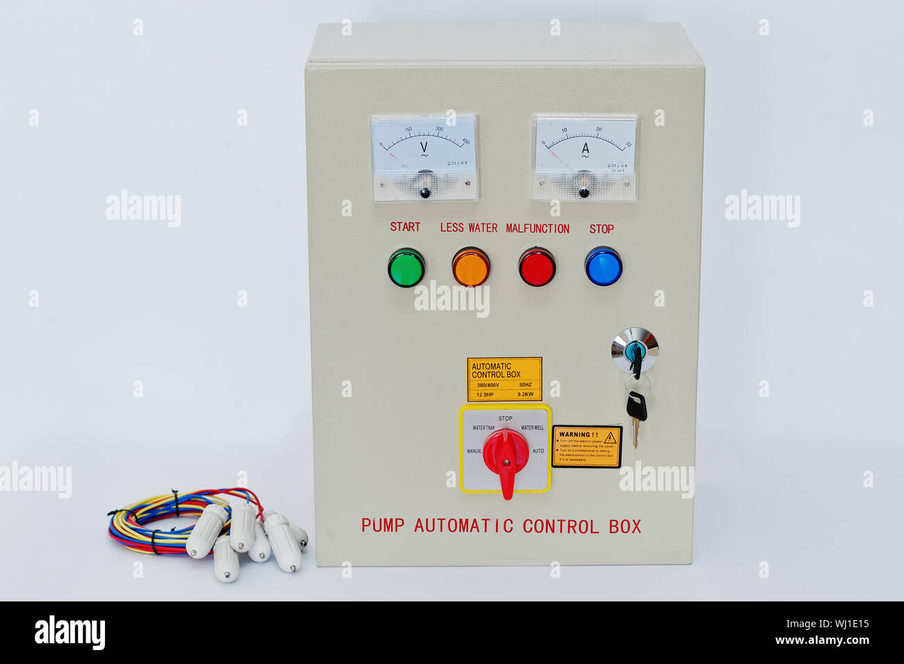 Water pump automatic control box isolated on white Stock Photo Alamy