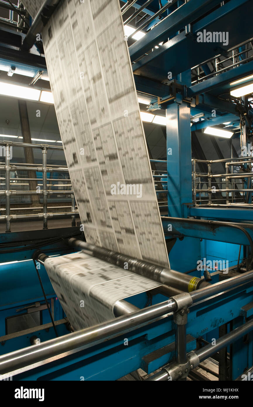 Closeup of newspaper production and printing process Stock Photo - Alamy