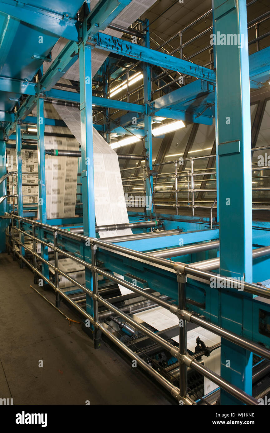 View of newspaper production and printing process Stock Photo Alamy