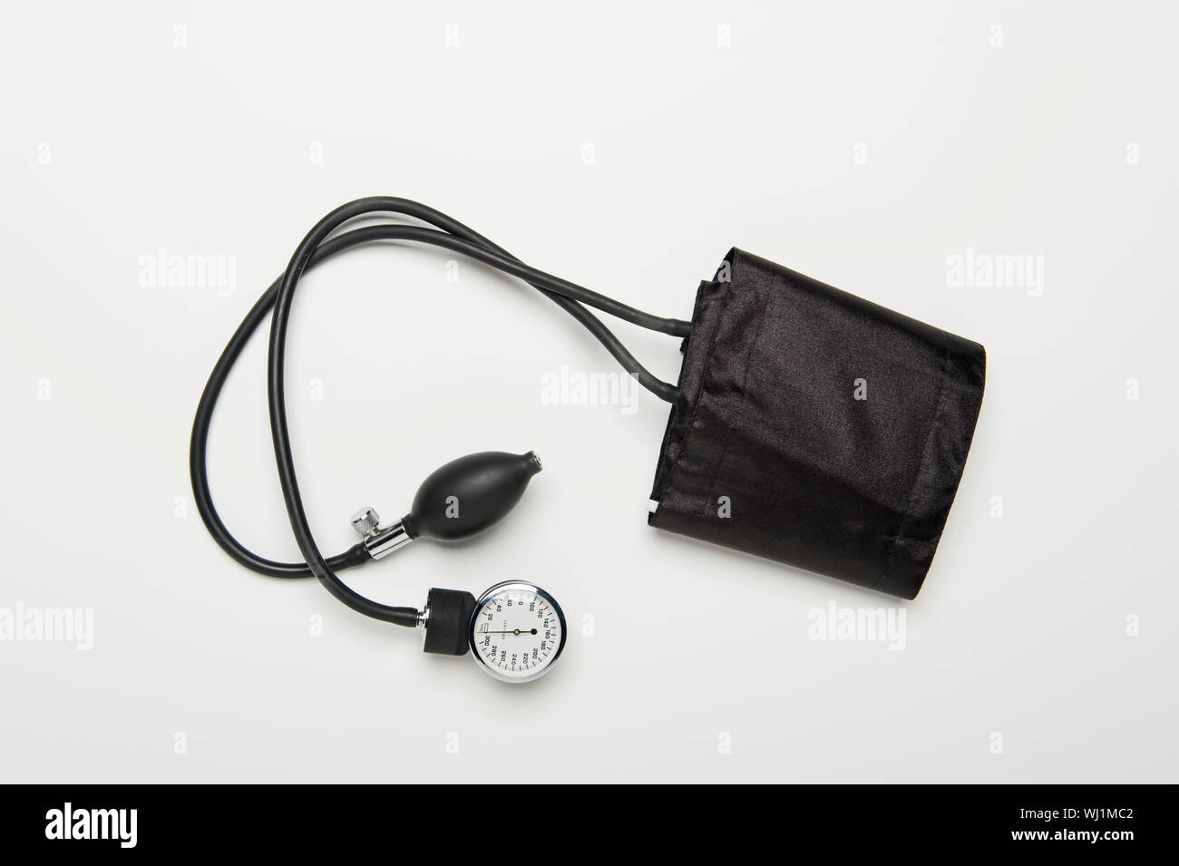 Medical sphygmomanometer for blood pressure isolated over white background Stock Photo