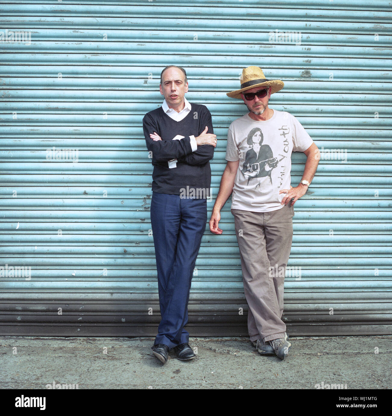 Carbon/Silicon, English musical duo consisting of Mick Jones and Tony James photographed in Acton, London, England, U.K Stock Photo