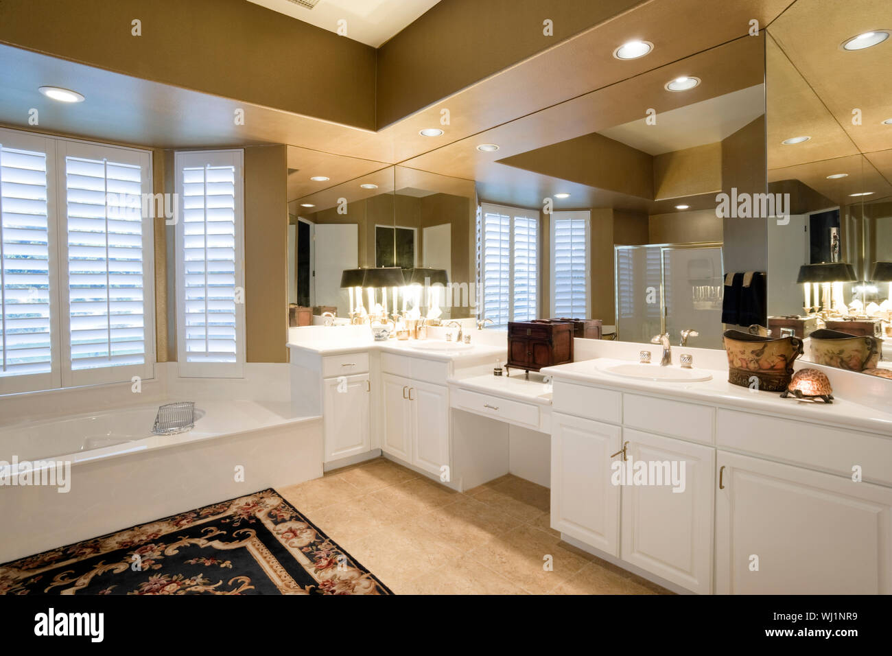 View of a luxury bathroom in a house Stock Photo