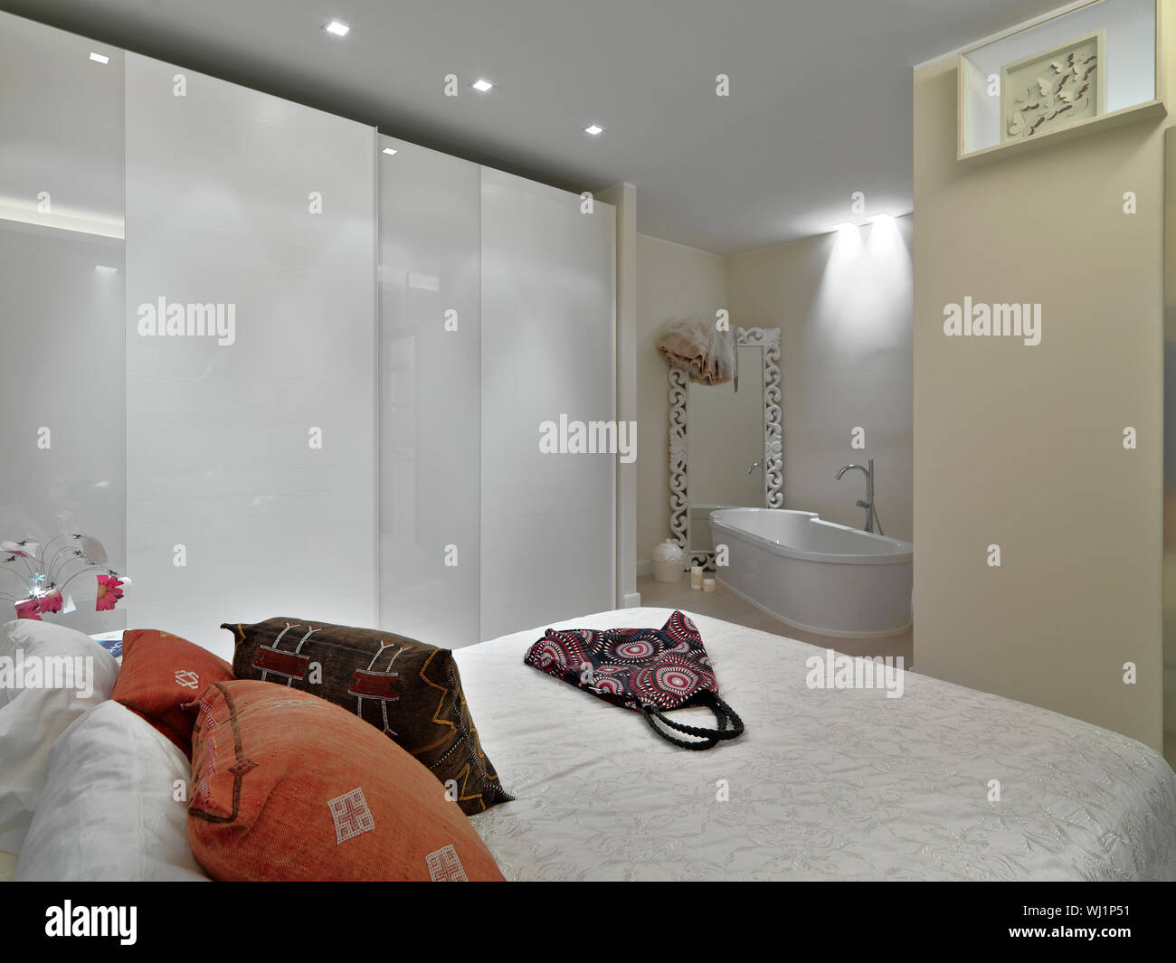 Interior Shot Of A Bedroom With Wardrobe In The Background