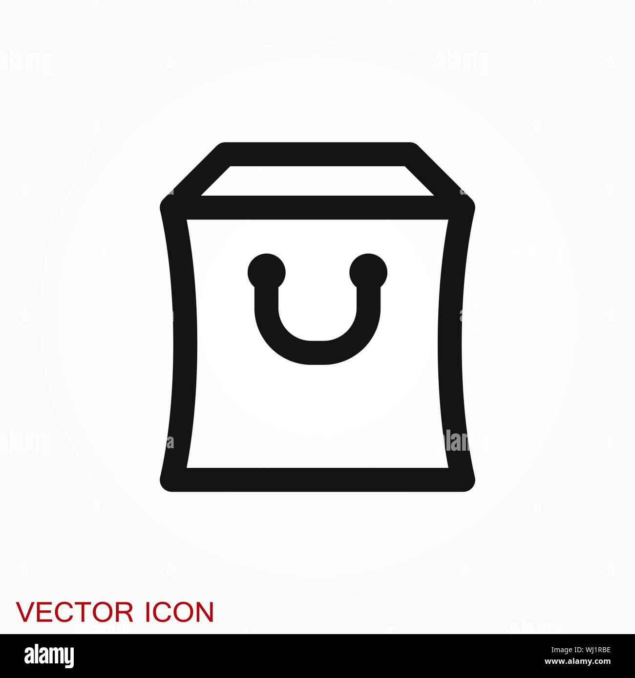 Shopping bag icon vector. Flat design style Stock Vector Image & Art ...