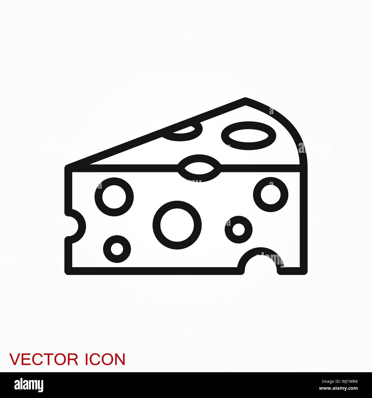 Cheese icon vector, filled flat sign, logo illustration Stock Vector