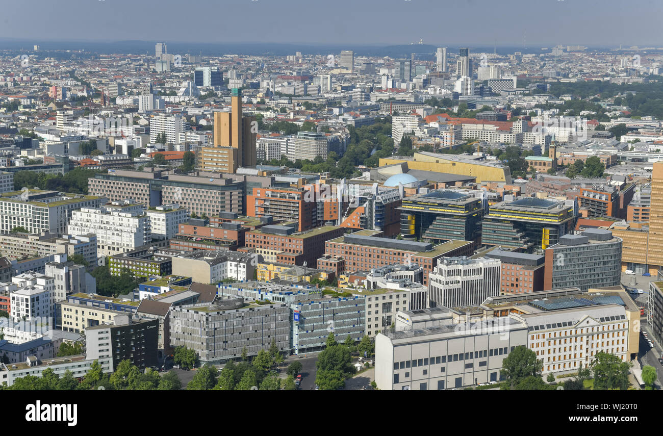 View, architecture, Berlin, Germany, building, building, highlight, high rises, high rise, high rises, real estate, aerial photo, aerial picture, aeri Stock Photo