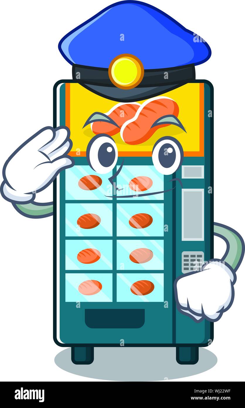 Police bakery vending machine isolated the cartoon Stock Vector Image