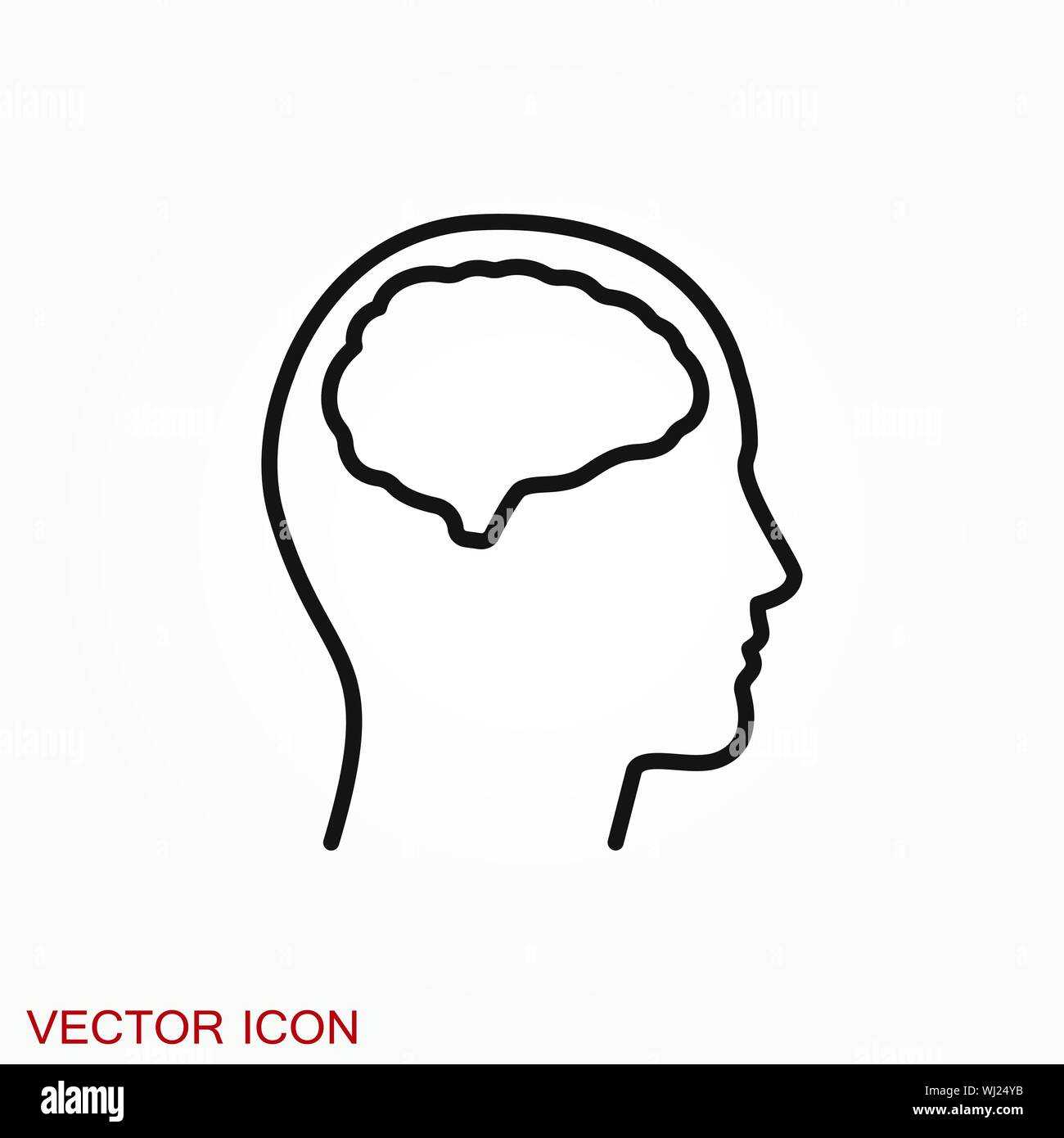 Brain vector icon. Simple illustration isolated on background Stock Vector