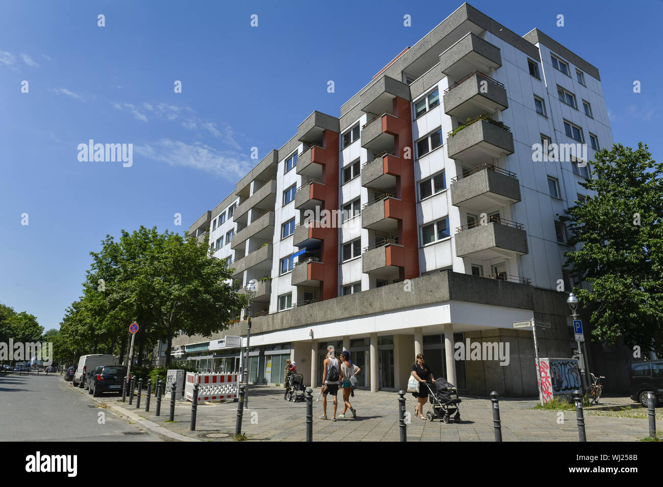 Architecture, Berlin, concrete, cheap, Germany, dirtily, building, building, Gerichtstrasse, Gerichtstrasse, nastily, nastily, dilapidatedly, real est Stock Photo
