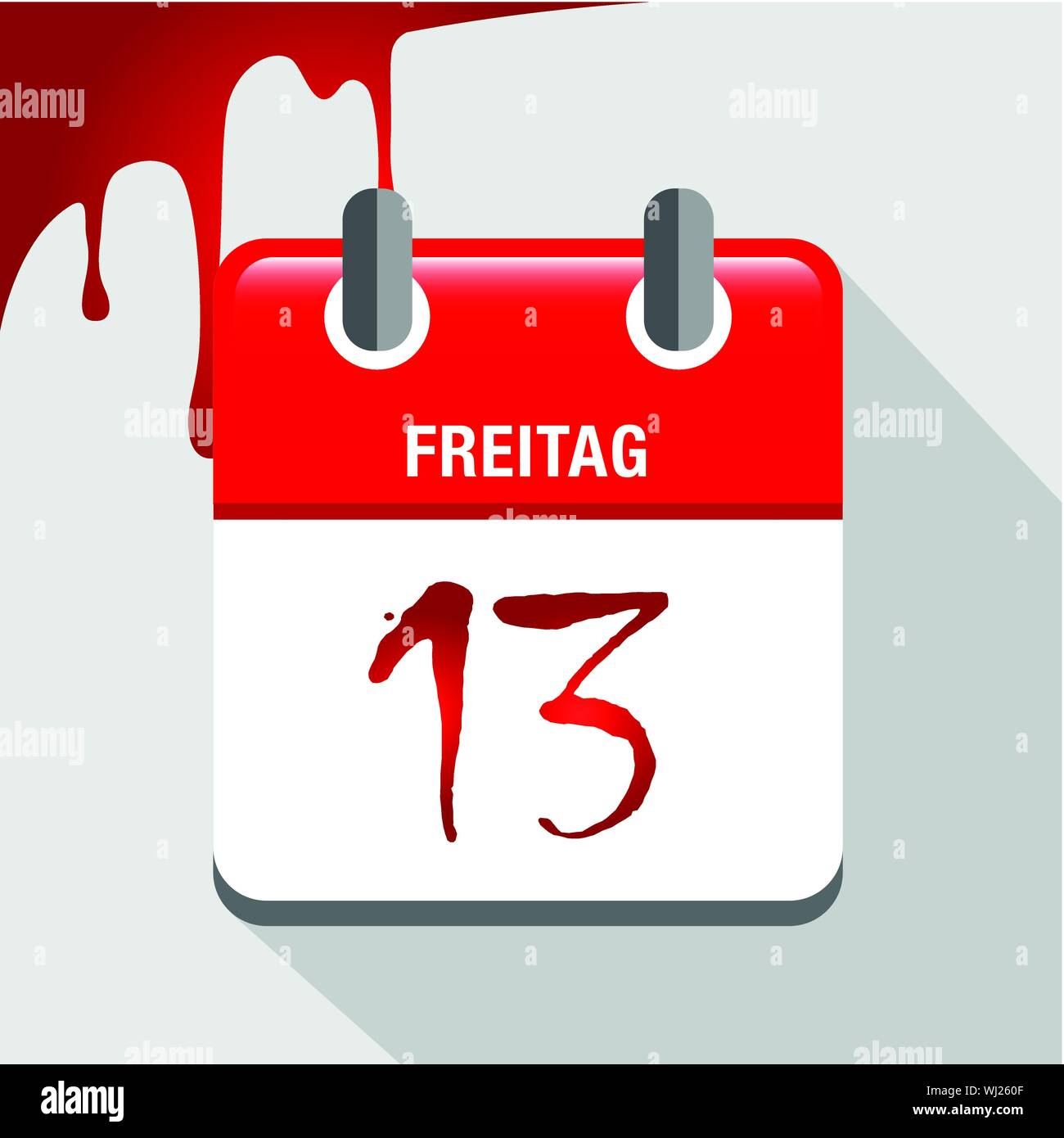 friday the 13th in calendar with blood vector illustration EPS10 Stock