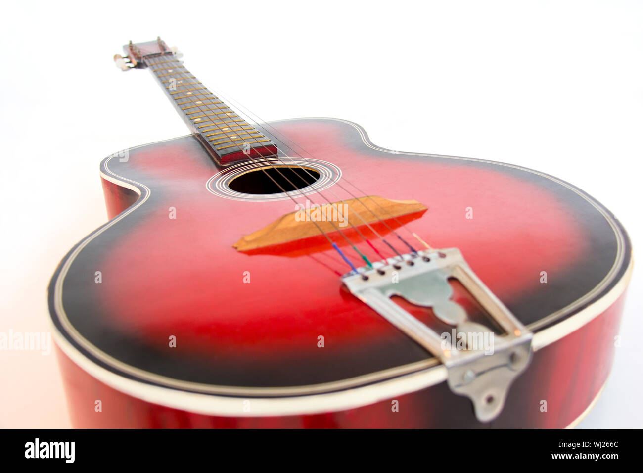 Close up of a red guitar Stock Photo