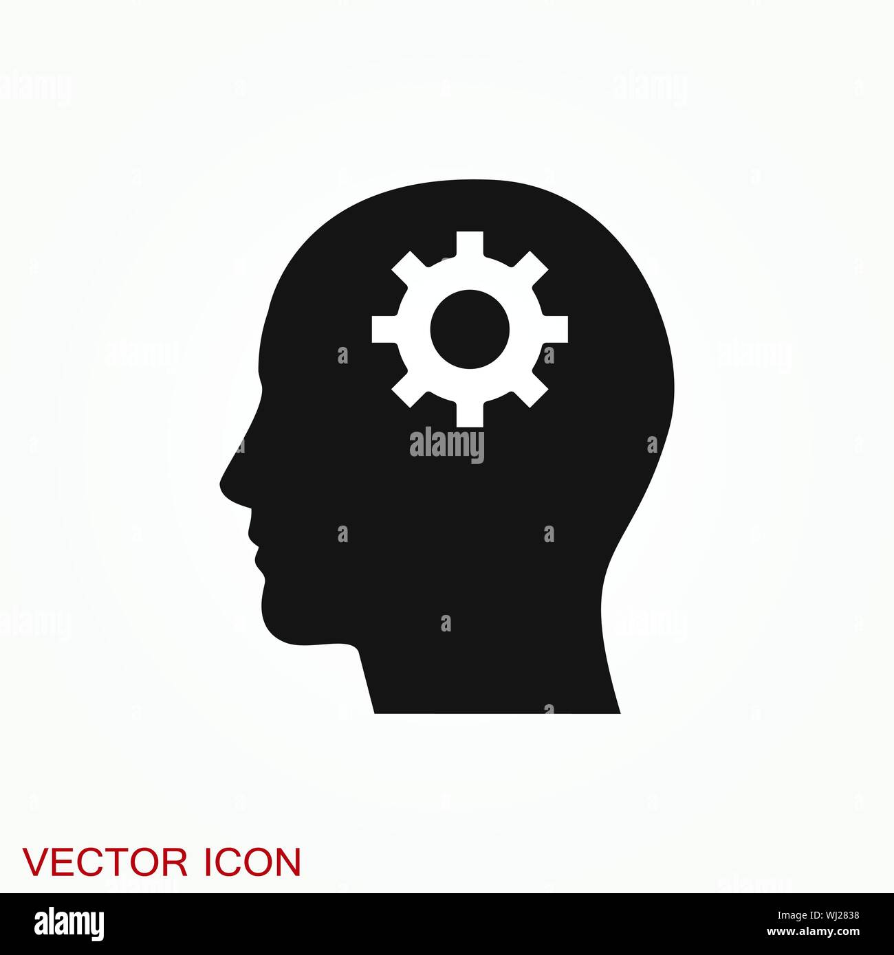 Brain vector icon. Simple illustration isolated on background Stock ...