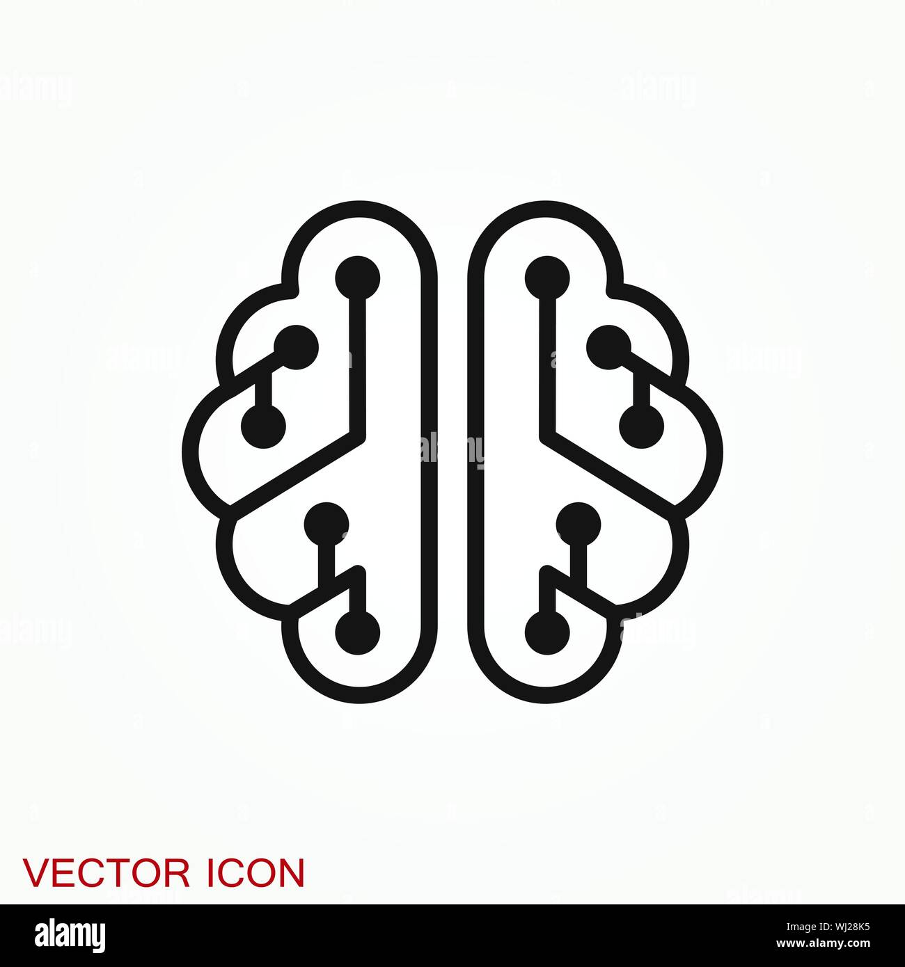 Brain vector icon. Simple illustration isolated on background Stock Vector