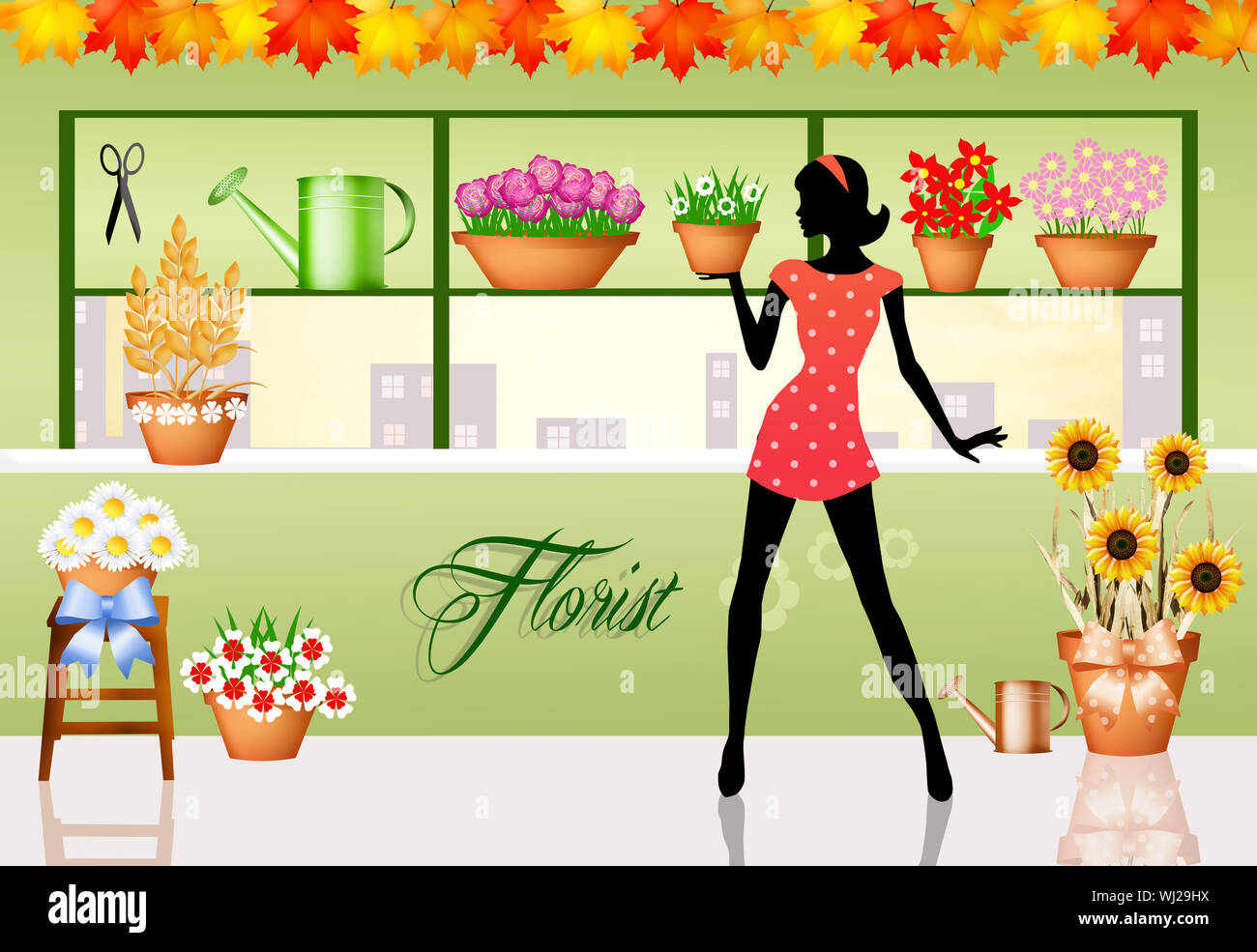 illustration of florist Stock Photo Alamy