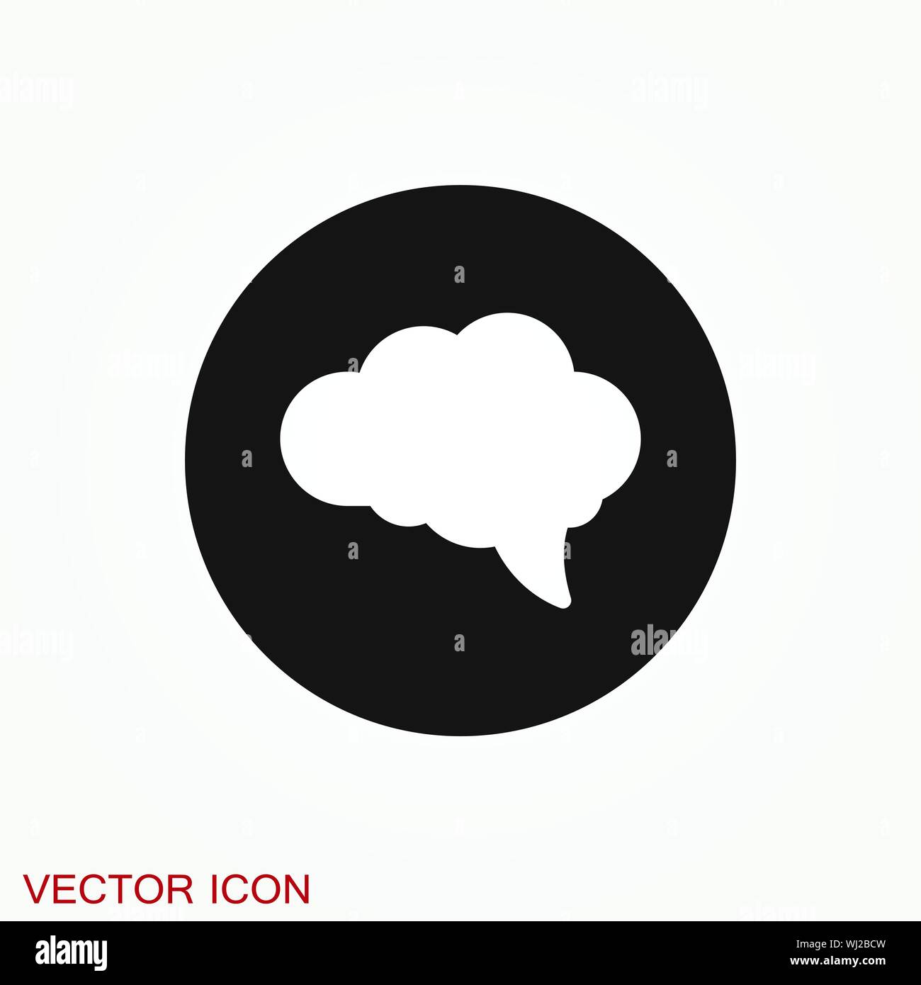 Brain vector icon. Simple illustration isolated on background Stock Vector
