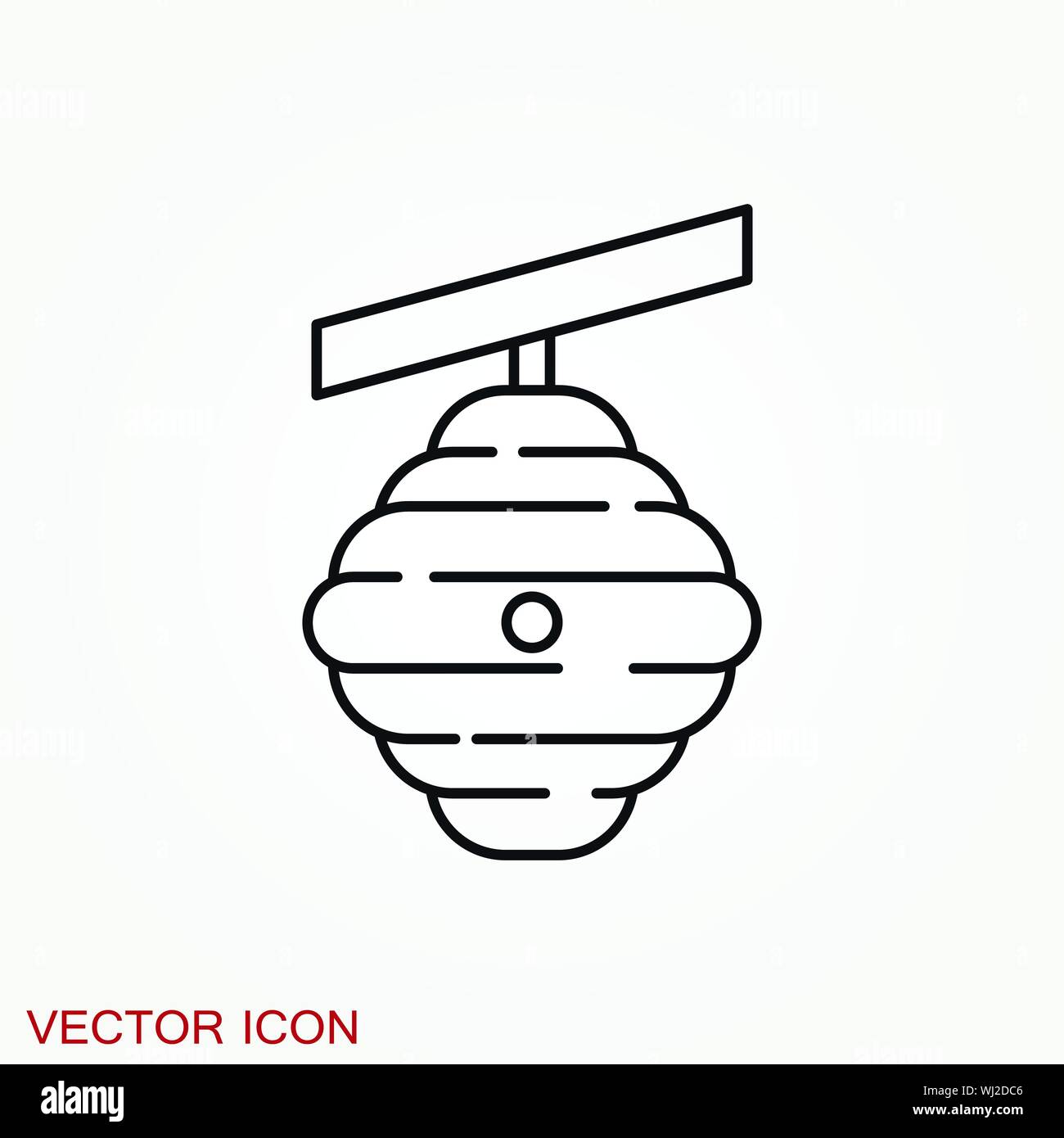 Beehive vector icon. beehive sign on background. Stock Vector