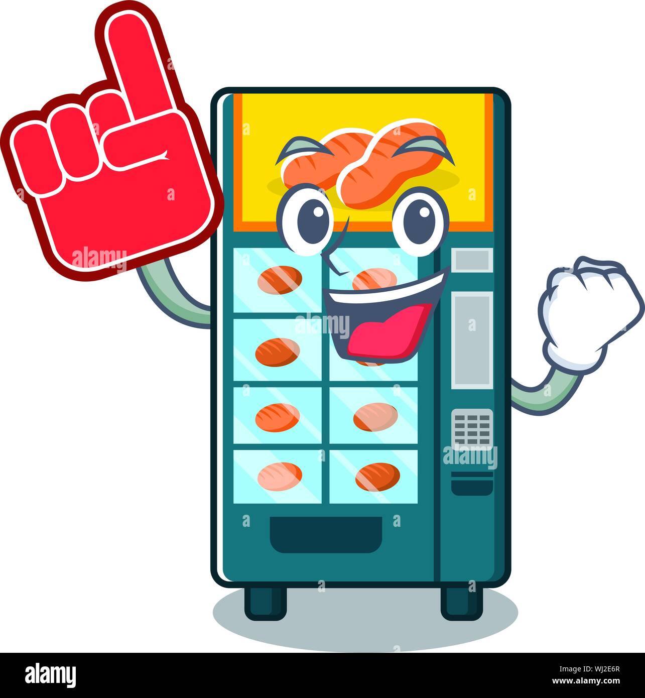 Foam finger bakery vending machine in the cartoon Stock Vector Image ...