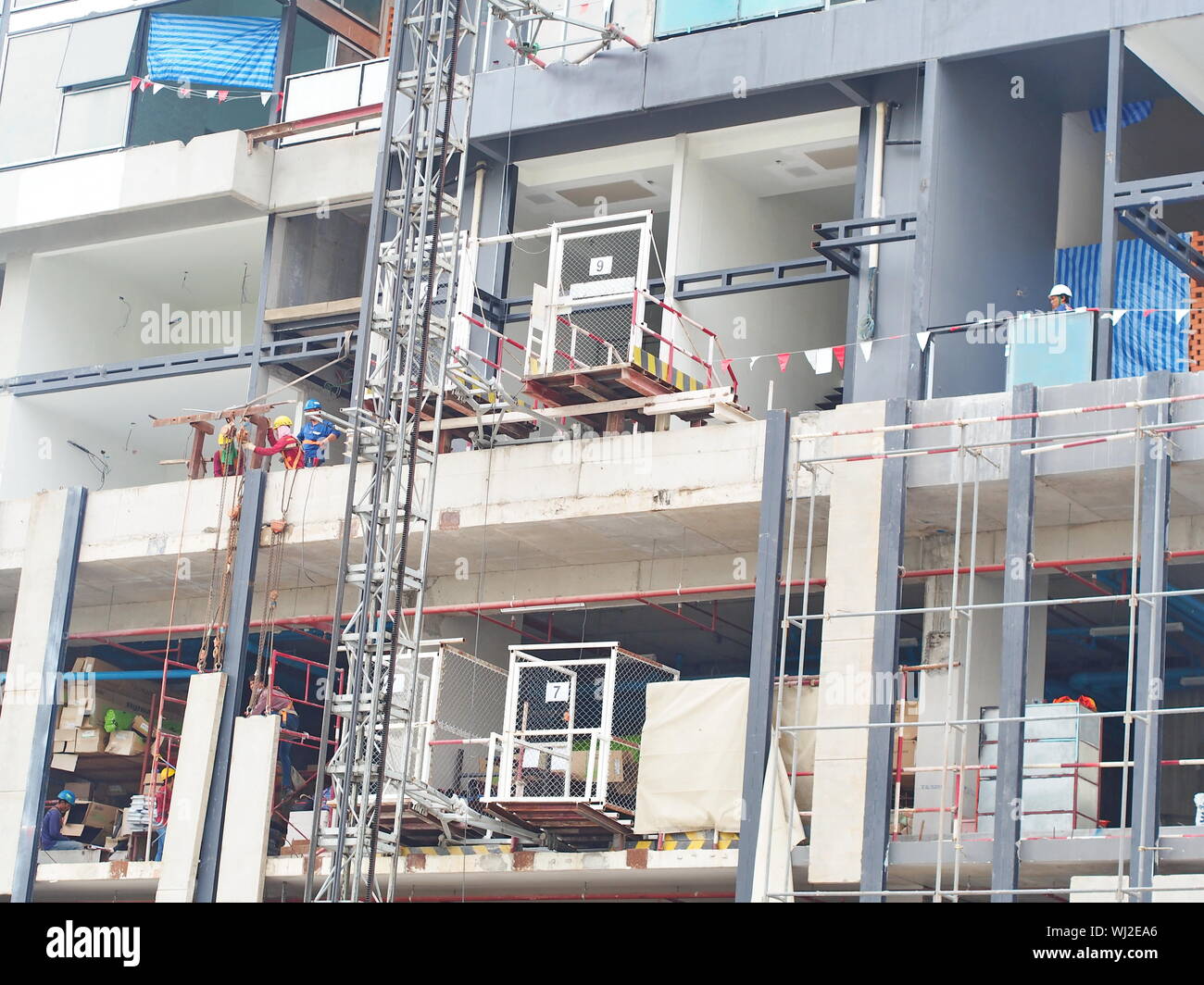 In Progress of High Rise Tower Building construction site. Bangkok in ...