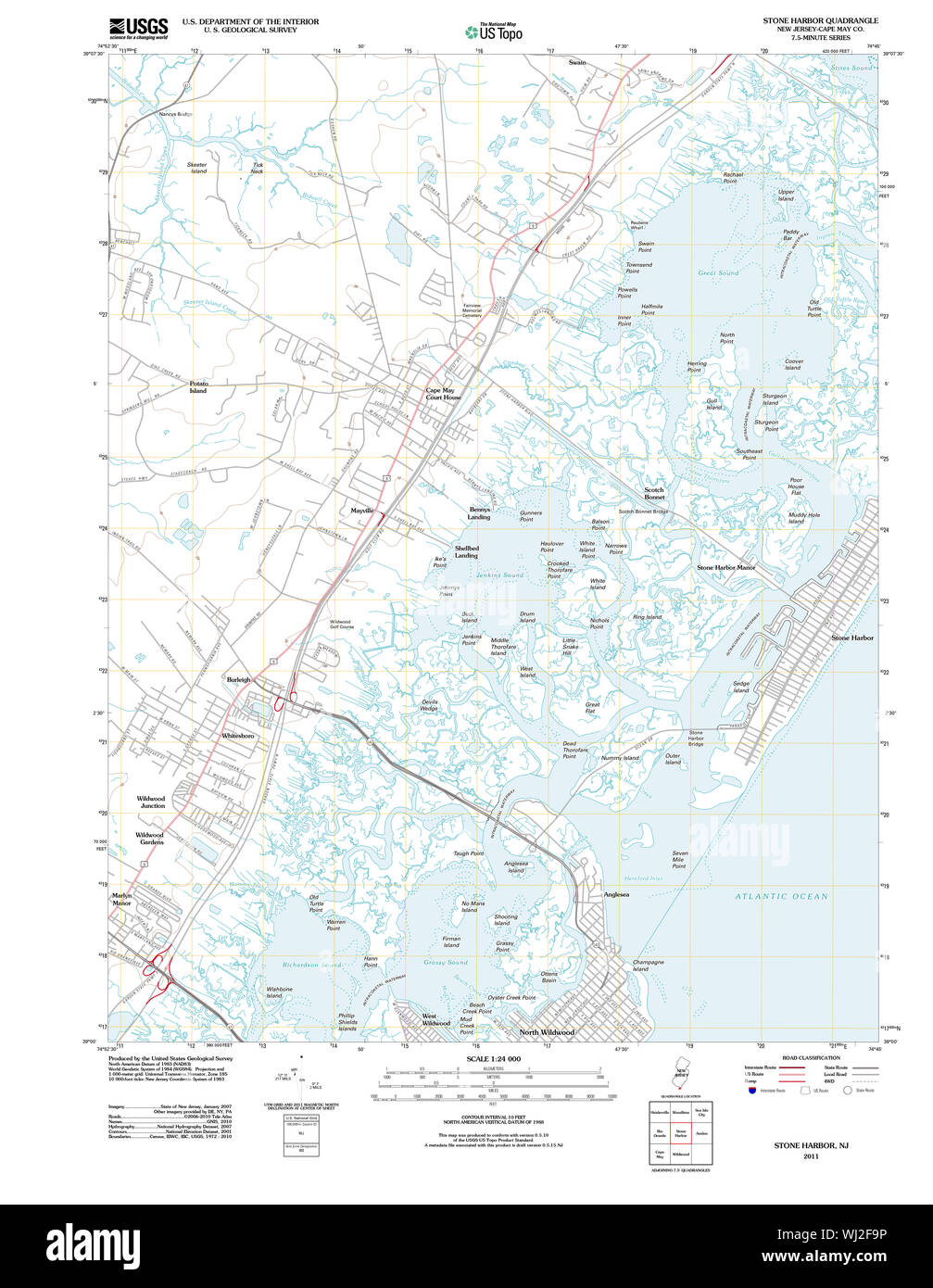 Map of stone harbor Cut Out Stock Images & Pictures Alamy