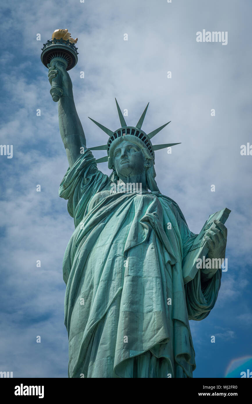 Shot of the Statue of Liberty in New York City, Usa. The shot is taken ...