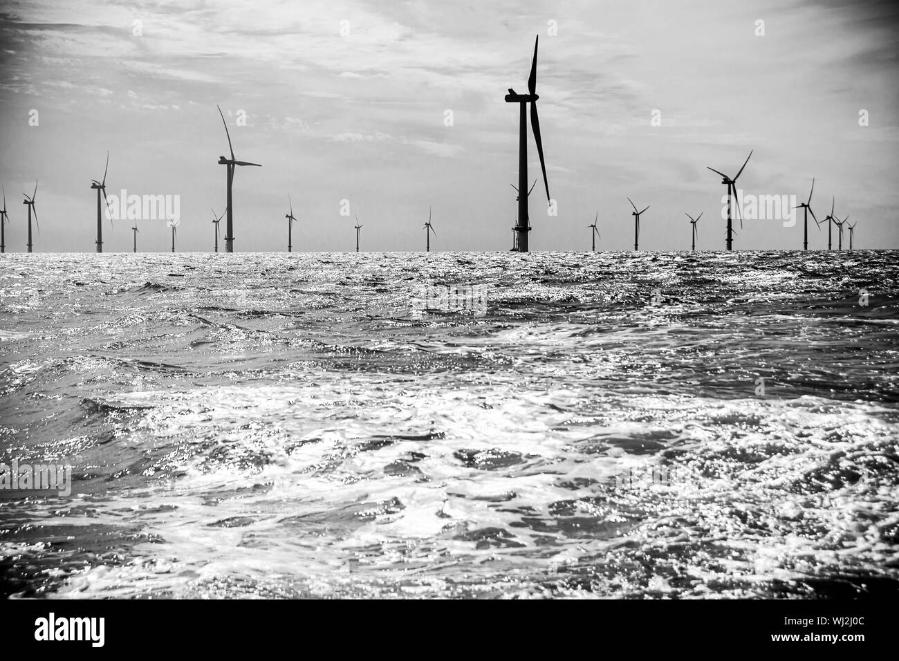 Rampion wind farm off coast of Sussex near Brighton Stock Photo
