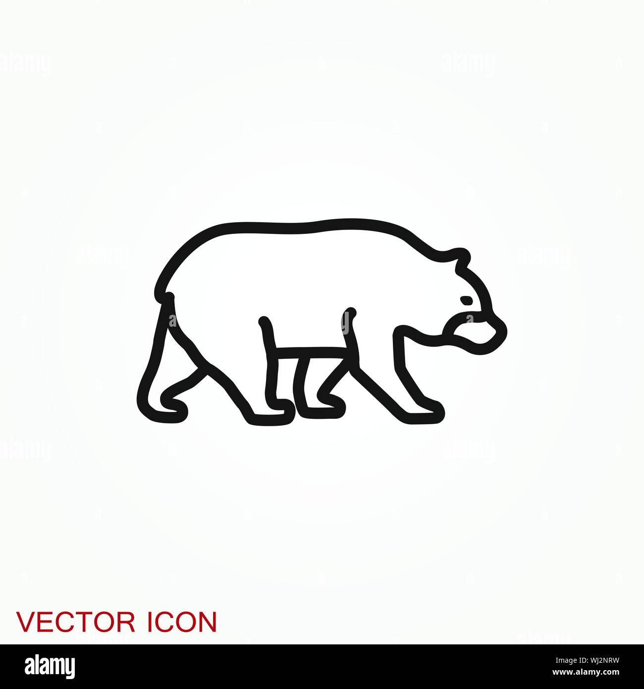 Bear icon. Vector concept illustration for design. Stock Vector