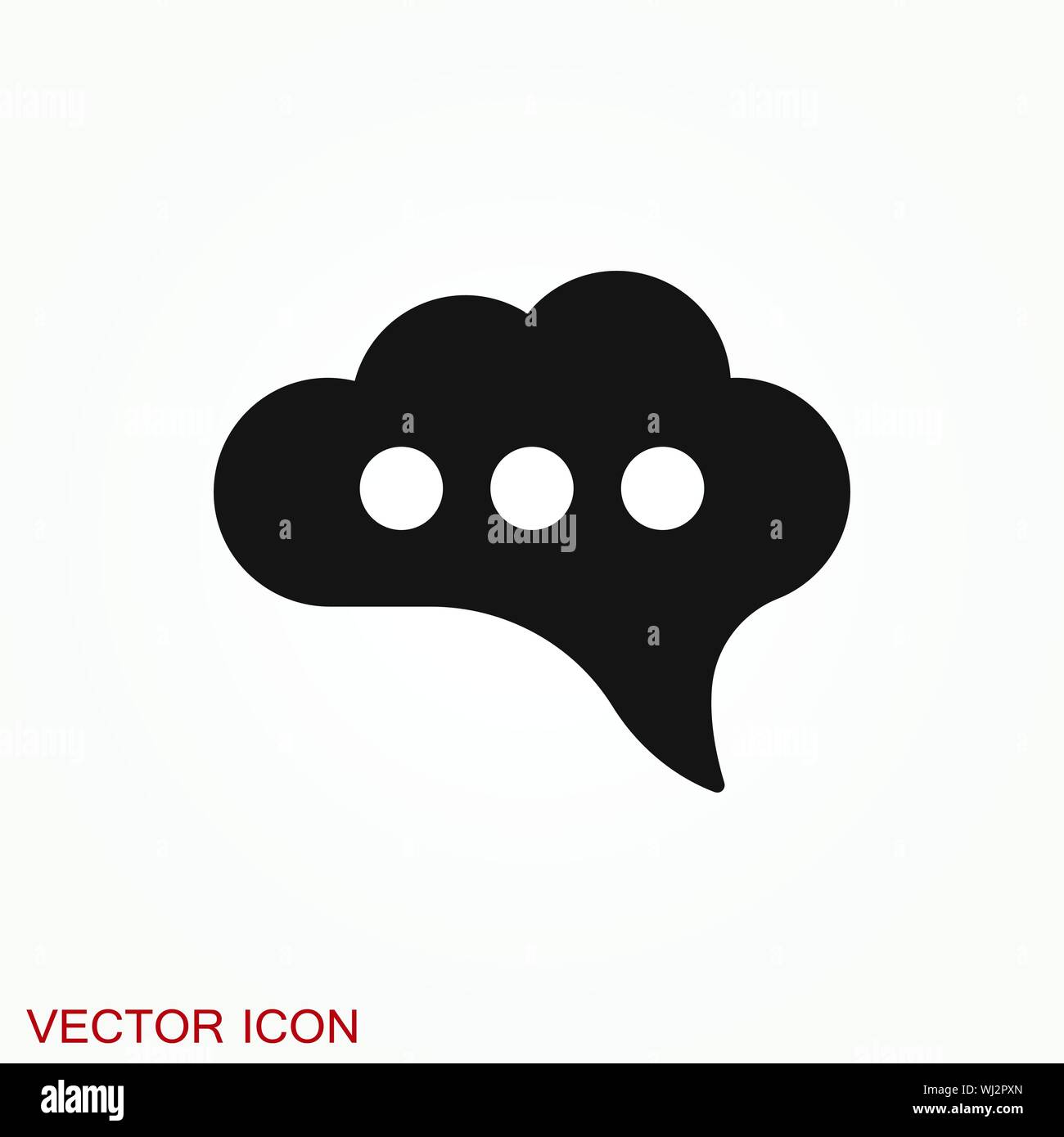 Brain vector icon. Simple illustration isolated on background Stock Vector