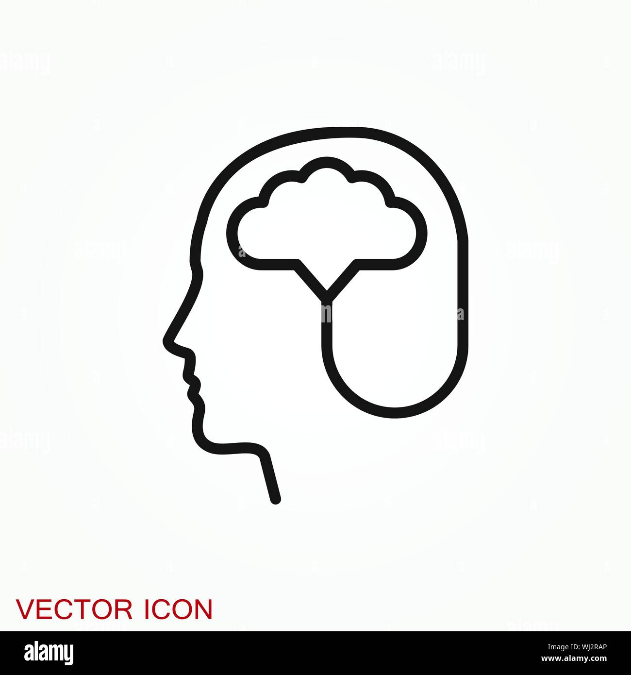 Brain vector icon. Simple illustration isolated on background Stock Vector  Image & Art - Alamy